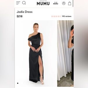 Show Me Your MuMu Jodi Dress - Black Satin